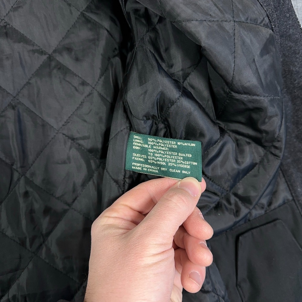 Ralph Lauren Trench Coat Men 44R Black Microfiber Full Zip Removable Liner *READ - Picture 8 of 14